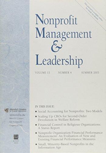 Nonprofit Management & Leadership, No. 4, Summer 2003