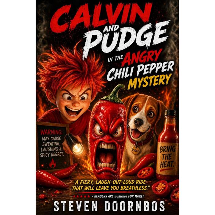 Calvin and Pudge in the Angry Chili Pepper Mystery. A read-to-me story for everyone to enjoy: A fiery, laugh out loud ride that will leave you breathless.