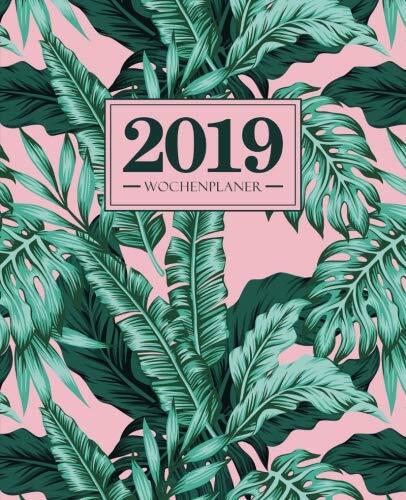 Wochenplaner 2019 (19 x 23 cm): Rosa und Grüne Tropische Blätter