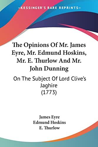 On the Subject of Lord Clive's Jaghire