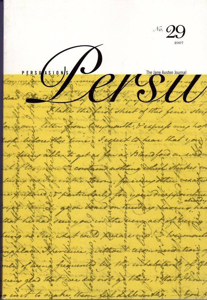 Persuasions (The Jane Austen Journal, No. 29, 2007)