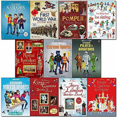 Usborne sticker books collection 10 books set