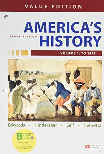 Loose-Leaf Version for America's History, Value Edition (Volume 1)