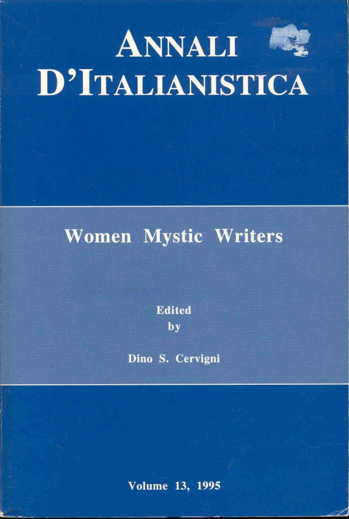 Annali D'italianistica, Vol. 13: Women Mystic Writers