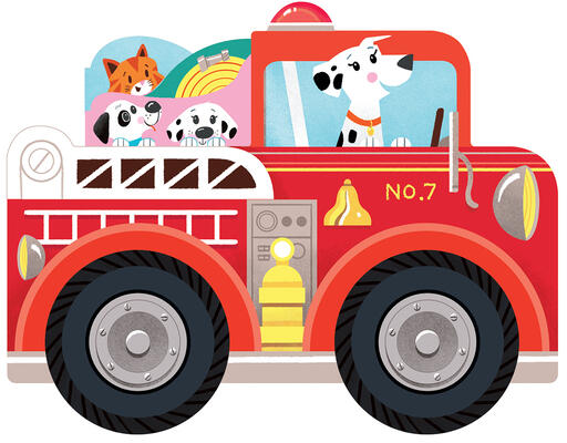 Fire Truck Tales: Wheeled Board Book Set, 3-Book Gift Set with Rolling Fire Engine Vehicle Slipcase for Toddlers