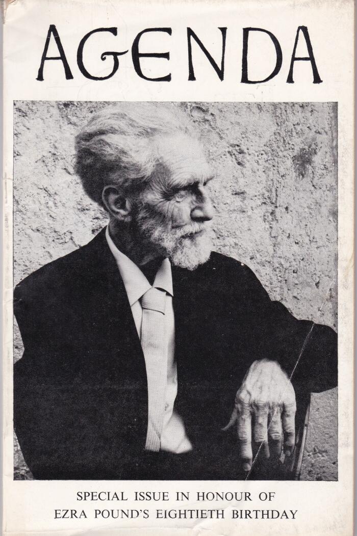 Agenda: Special Issue in Honor of Ezra Pound's Eightieth Birthday