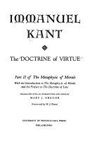 Doctrine of Virtue: Part 2 of the Metaphysics of Morals