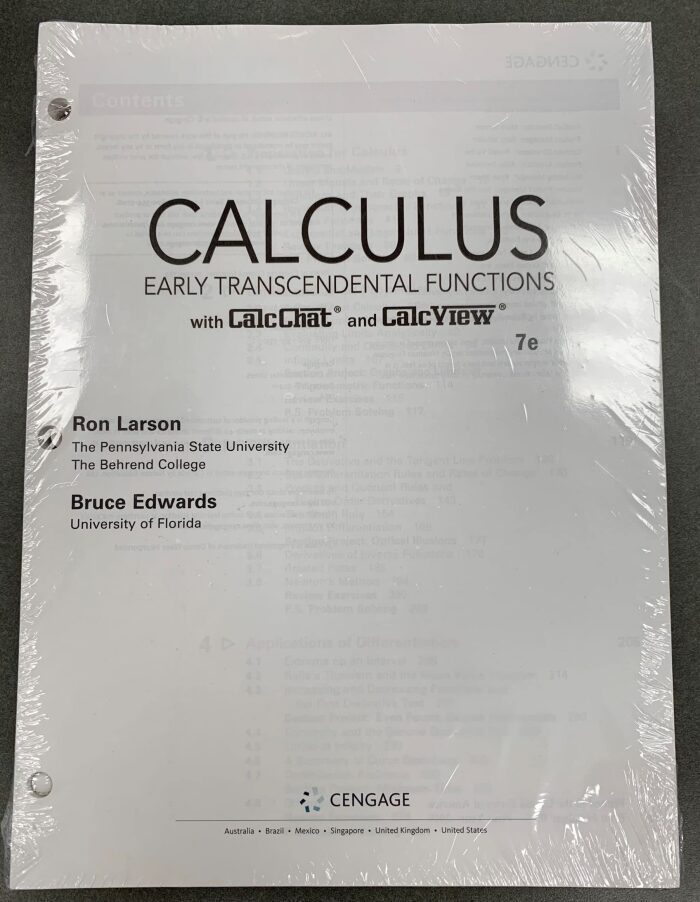Calculus: Early Transcendental Functions with CalcChat and CalcView 7e