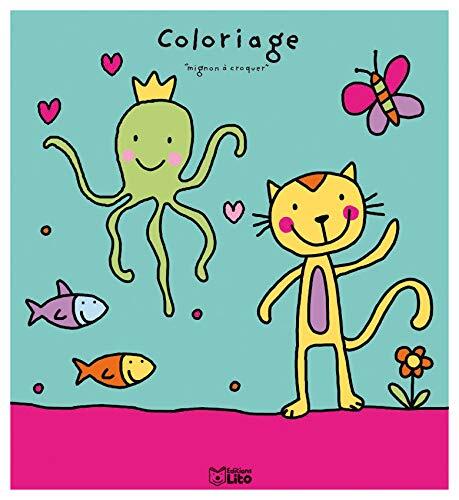 COLORIAGE MIGNON A CROQUER : LE CHAT ET LA PIEUVRE