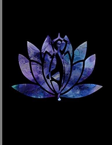 Lotus Flower: Calming Blue Waterlily Blossom Aquatic Plants Yoga Lovers Lined Notebook - 120 Pages 8.5x11 Composition