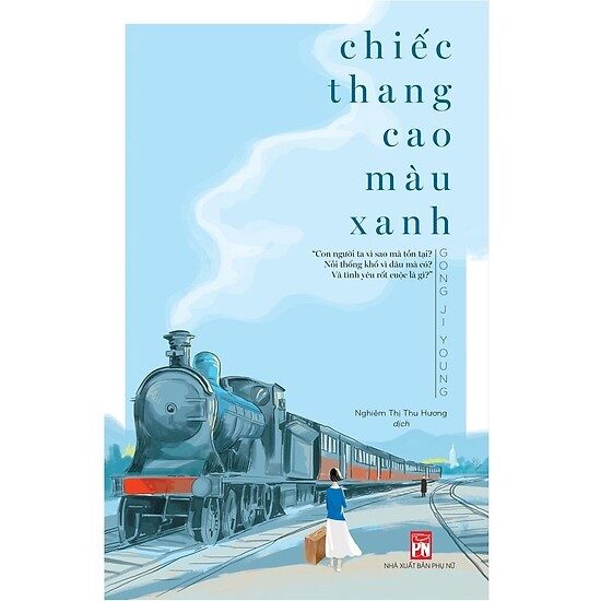 Chiếc thang cao màu xanh