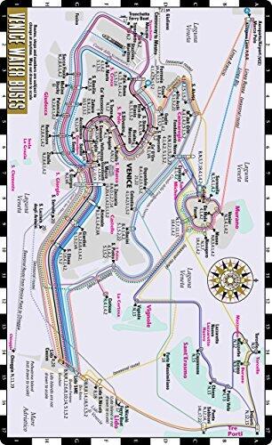 Streetwise Venice Water Bus Map - Laminated Vaporetto Venice Map for Travel - Pocket Size