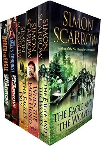 Simon Scarrow 5 Books Collection Set (Eagles of the Empire) (Under the Eagle, The Blood Crows, When the Eagle Hunts, The Eagle and the Wolves, The Eagles Prey) by Simon Scarrow