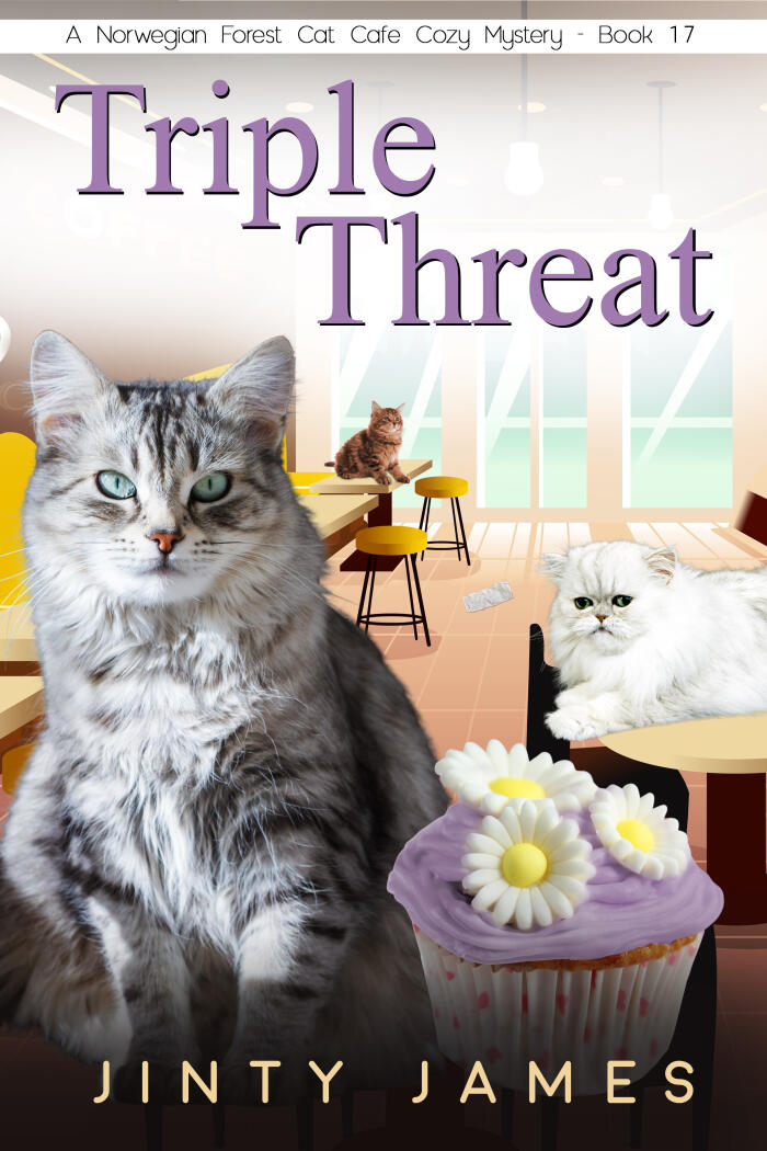 Triple Threat (A Norwegian Forest Cat Café Cozy Mystery - Book 17)