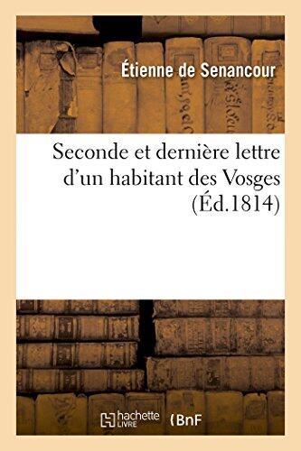 Seconde Et Dernière Lettre d'Un Habitant Des Vosges (Histoire)