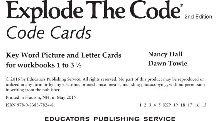 Explode the Code Cards