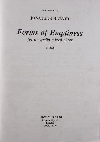 Forms of Emptiness: SATB, a cappella