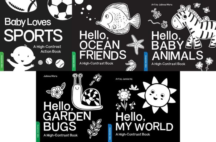 High Contrast Baby Books for Newborns 5 Book Set