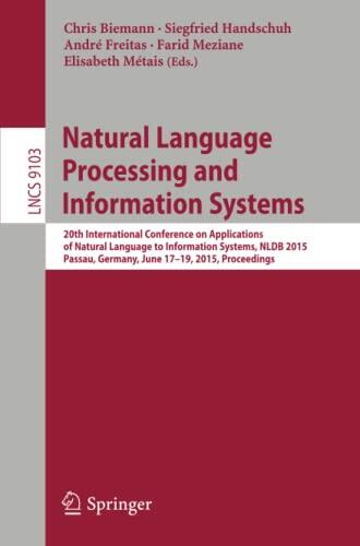 Natural Language Processing and Information Systems: 20th International Conference on Applications of Natural Language to Information Systems, NLDB ... Applications, incl. Internet/Web, and HCI)