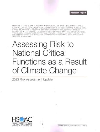 Assessing Risk to National Critical Functions as a Result of Climate Change