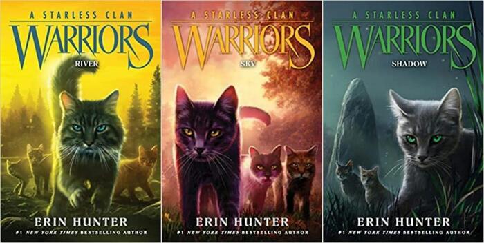 Warriors: A Starless Clan 1 To 3 Book Set River, Sky, Shadow Hardcover April 21, 2023 by Erin Hunter