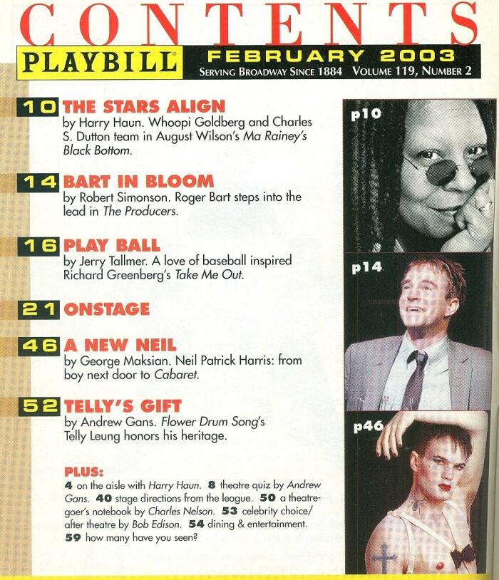 Playbill, Manhattan Ensemble Theater: Hank Williams: Lost Highway, February 2003, Volume 119, Number 2