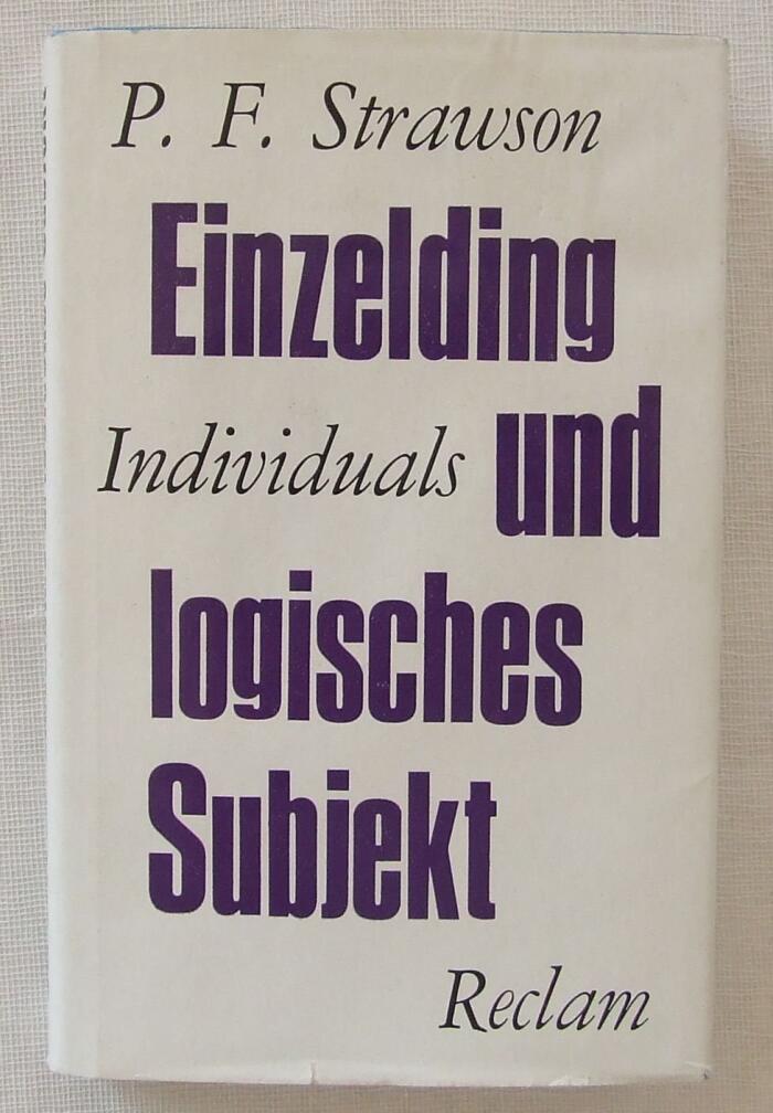 Individuals: An Essay in Descriptive Metaphysics