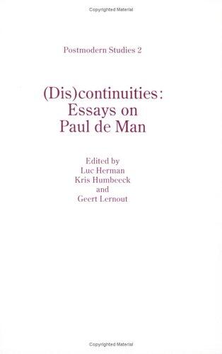 (dis)continuities: Essays On Paul De Man.