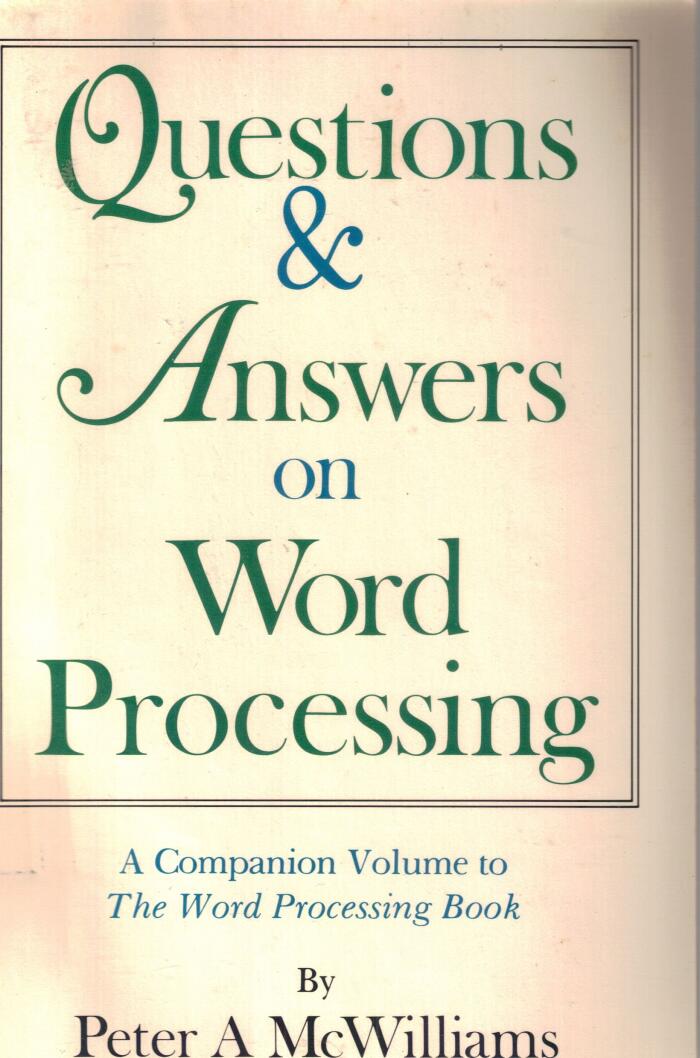 Questions & Answers on Word Processing
