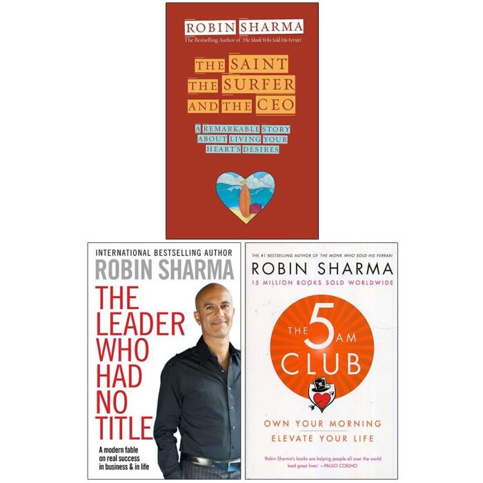 The Saint the Surfer and the CEO, The 5 Am Club, The Leader Who Had No Title 3 Books Collection Set