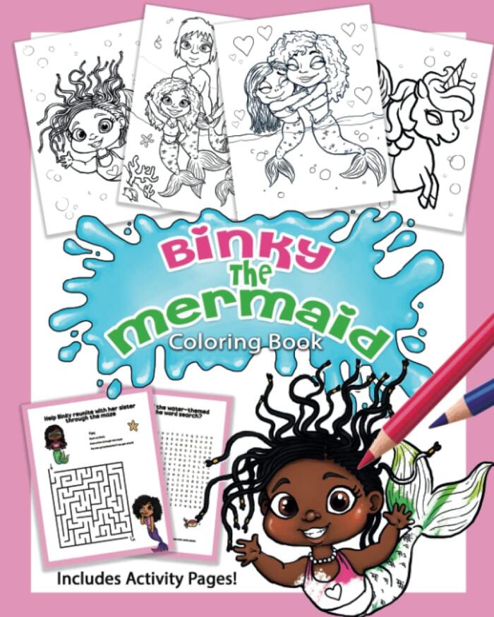Binky The Mermaid: Pink Coloring Book