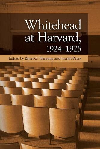 Whitehead at Harvard, 1924–1925