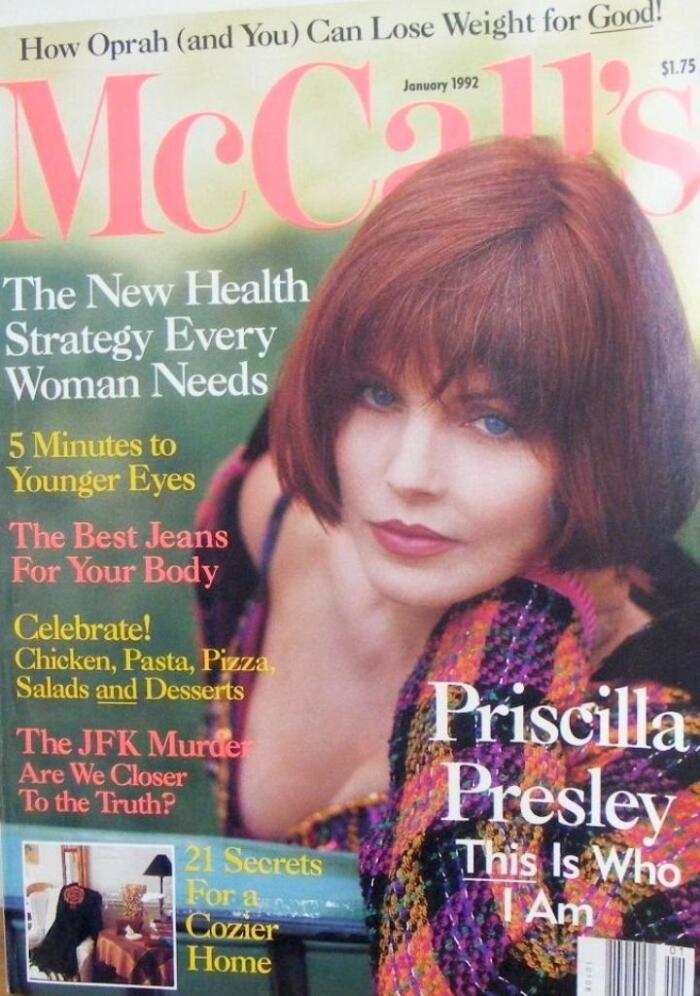 McCall's Magazine January 1992 Prescilla Presley & JFK