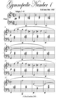 Gymnopedie Number 1 Easy Intermediate Piano Sheet Music