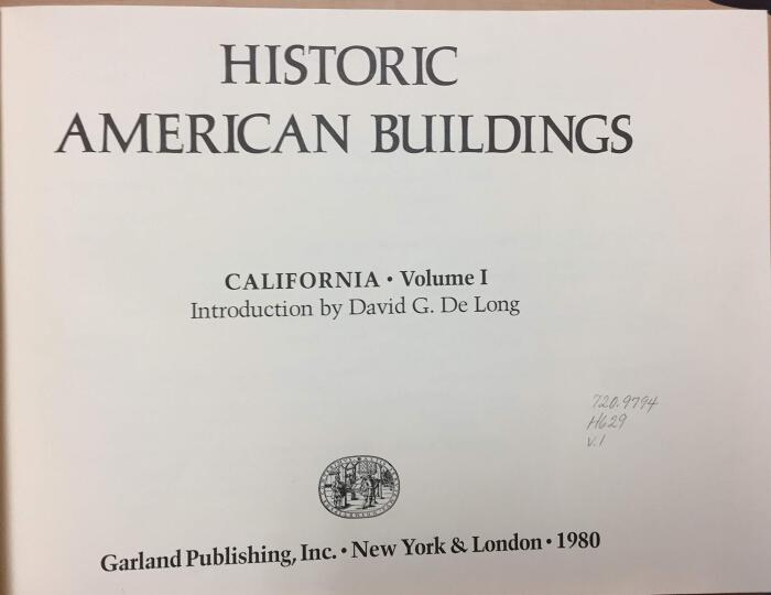 HIST AMER BLDG CAL 1 HAB