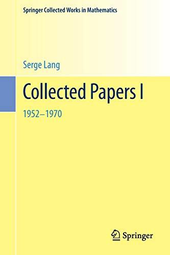 Collected Papers I (1952-1970)