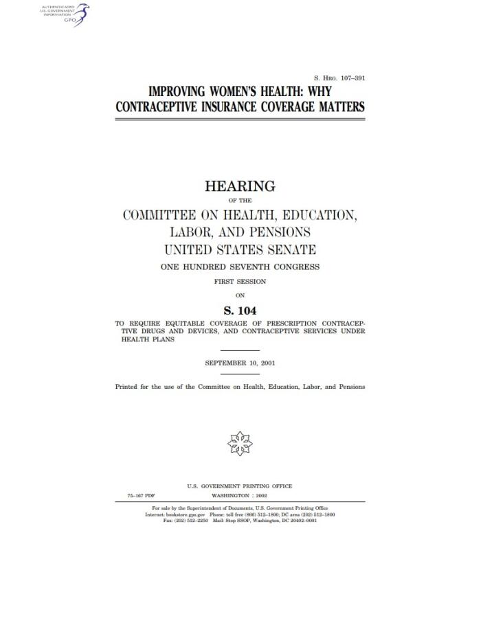 Improving Women's Health: Why Contraceptive Insurance Coverage Matters