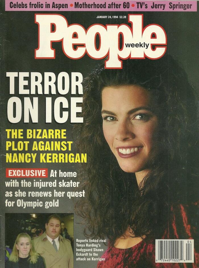 Nancy Kerrigan and Tonya Harding, Celebrities in Aspen, Motherhood after 60, Jerry Springer - January 24, 1994 People Weekly Magazine