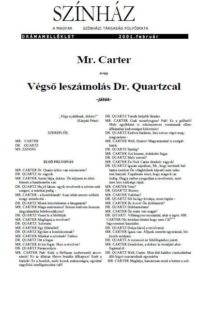 Mr. Carter Avagy Végső Leszámolás Dr. Quartzcal -játék-