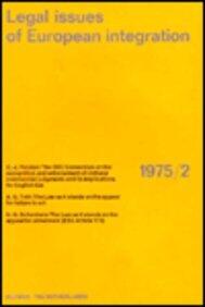 Legal Issues Of European Integration