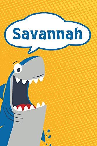 Savannah: Personalized Shark Blood Sugar Diet Diary journal log featuring 120 pages 6"x9"