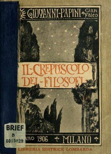 Il Crepuscolo Dei Filosofi