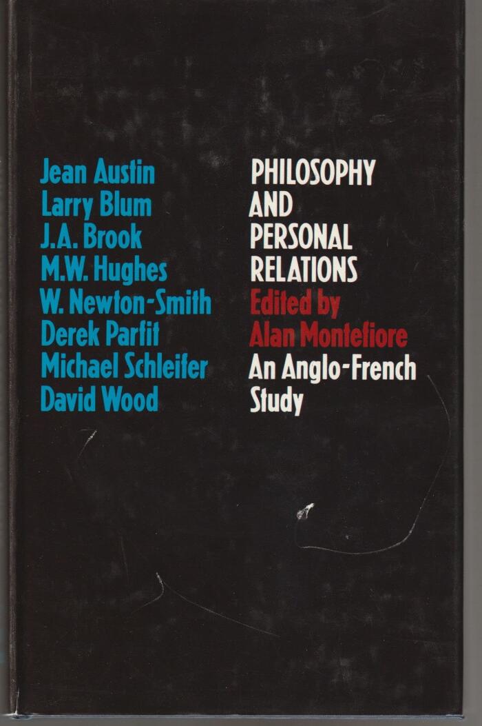 Philosophy and personal relations;: An Anglo-French study,
