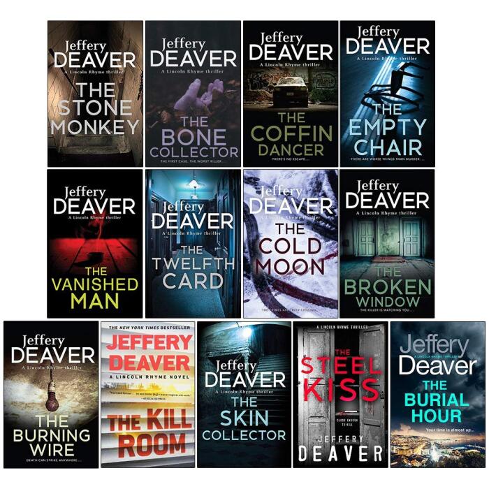 Lincoln Rhyme Book Series 13 Books Collection Set By Jeffery Deaver Vol 1-13 (Bone Collector, Coffin Dancer, Empty Chair, Stone Monkey, Vanished Manm, Twelfth Card, Cold Moon, Broken Window, Burning W