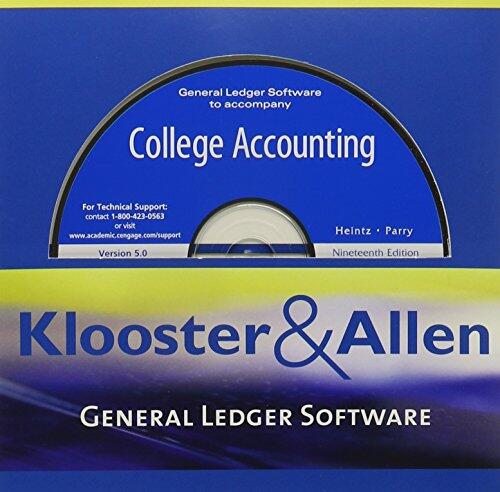 Klooster & Allen General Ledger Software and Data Files for Heintz/Parry S College Accounting, 19th