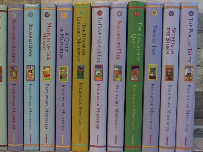 Patchwork Mysteries, Vol 9-16, Bound In Love, Yesterdays Secrets, Squared Away, Mystery on The Midway, A Quilt of Memories, The House on Lookout Mountain, To Have to to Hide, Nothing to Hide