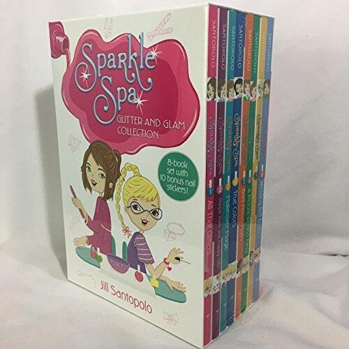 Sparkle Spa Glitter and Glam Collection 8 Book Set with 10 Bonus Nail Stickers